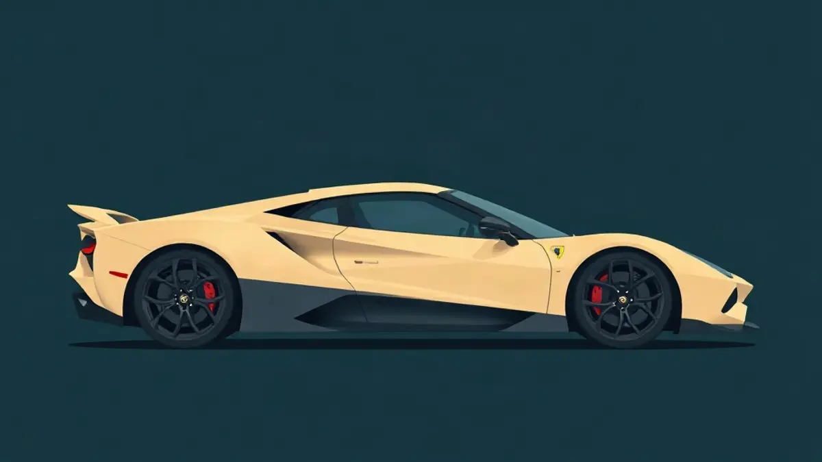 Abstract illustration accompanying: Ferrari Rental in Dubai